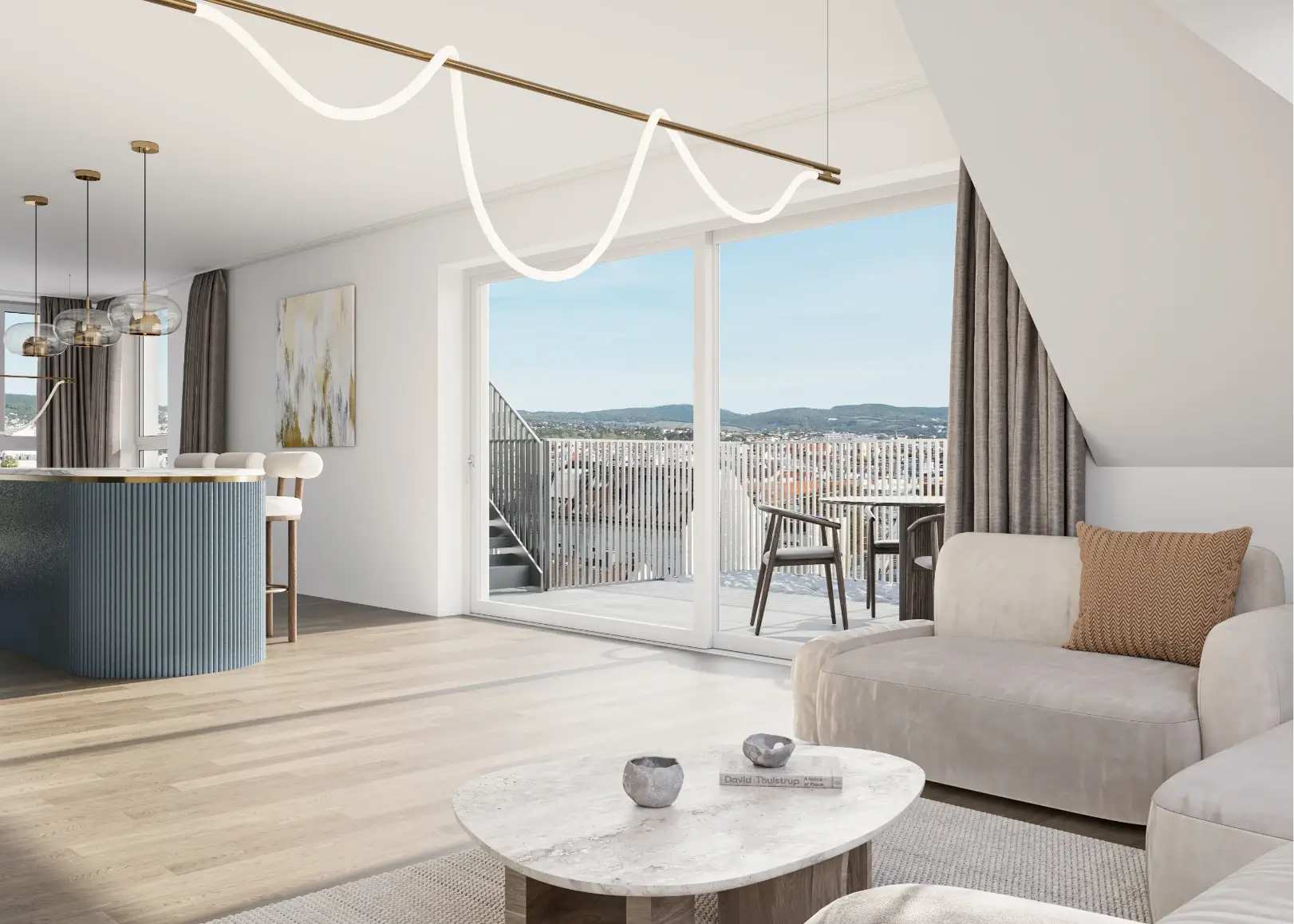 Innenvisualisierung - Wohnküche Penthouse